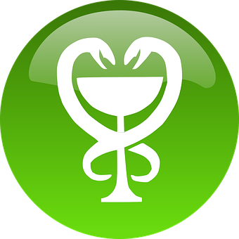 Smiling Glass Icon Green Background