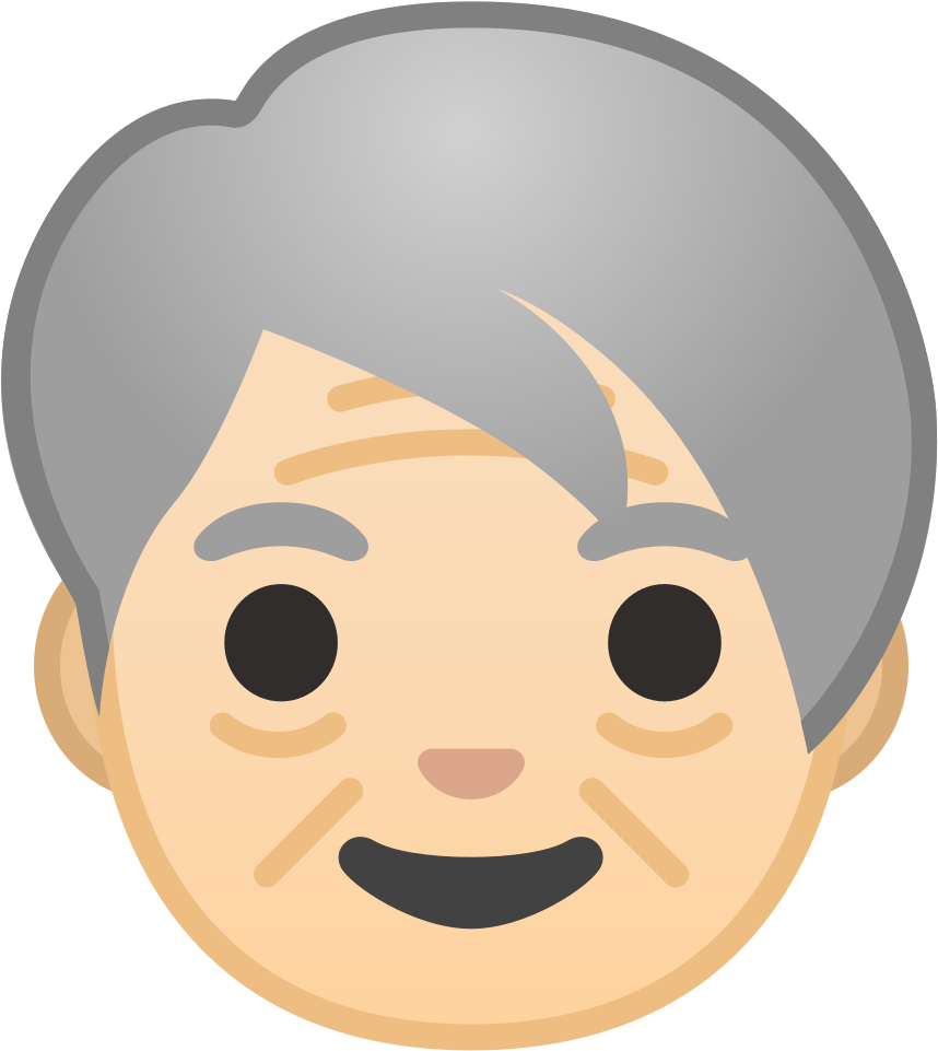 Older Adult Light Skin Tone Icon - Emoji Velho, HD Png Download PNG with transparent background