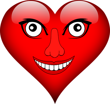 Smiling Heart Face Cartoon