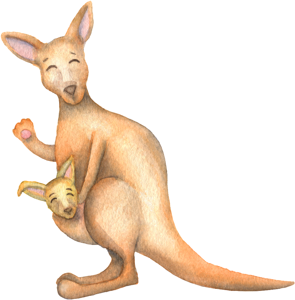 Smiling Kangarooand Joey.png