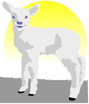 Smiling Lamb Illustration PNG image with a transparent background, free high-resolution download