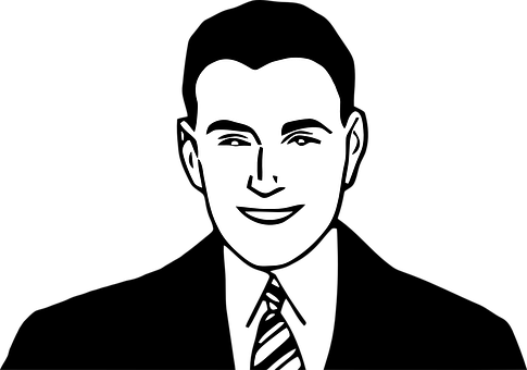 Smiling Man Blackand White Vector