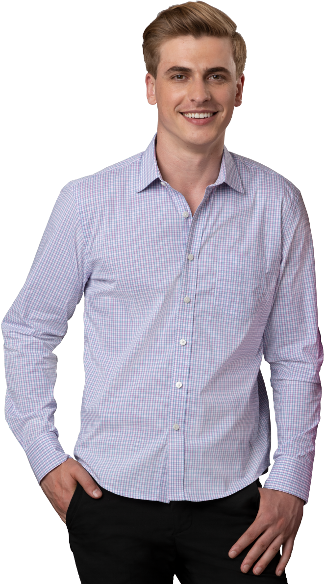 Smiling Manin Casual Checkered Shirt