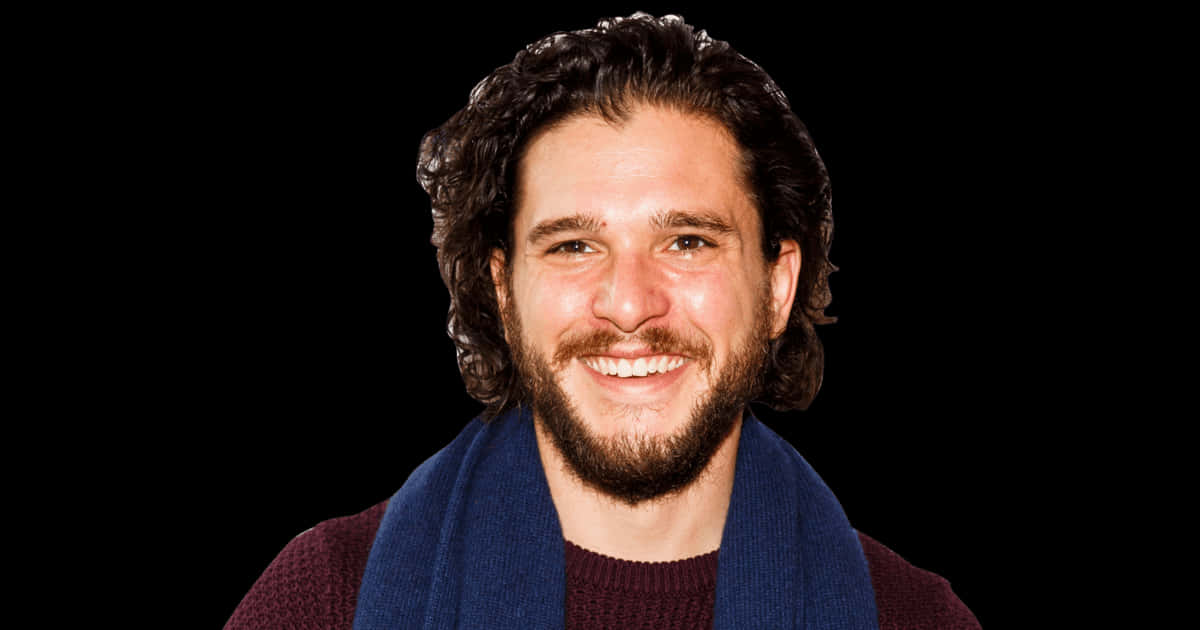 Smiling Manwith Curly Hairand Scarf PNG with transparent background