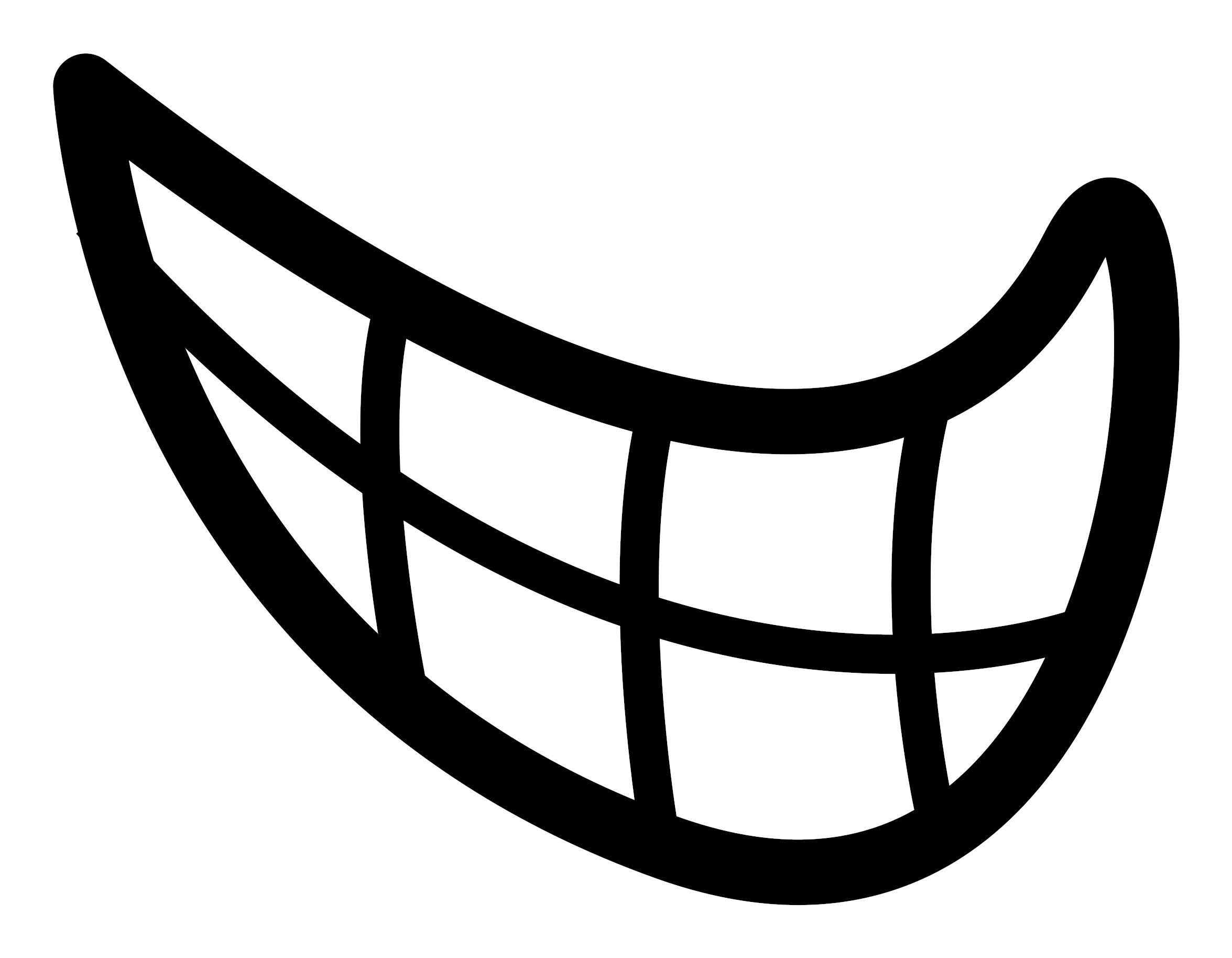 Smiling Mouth Cartoon Graphic PNG with transparent background