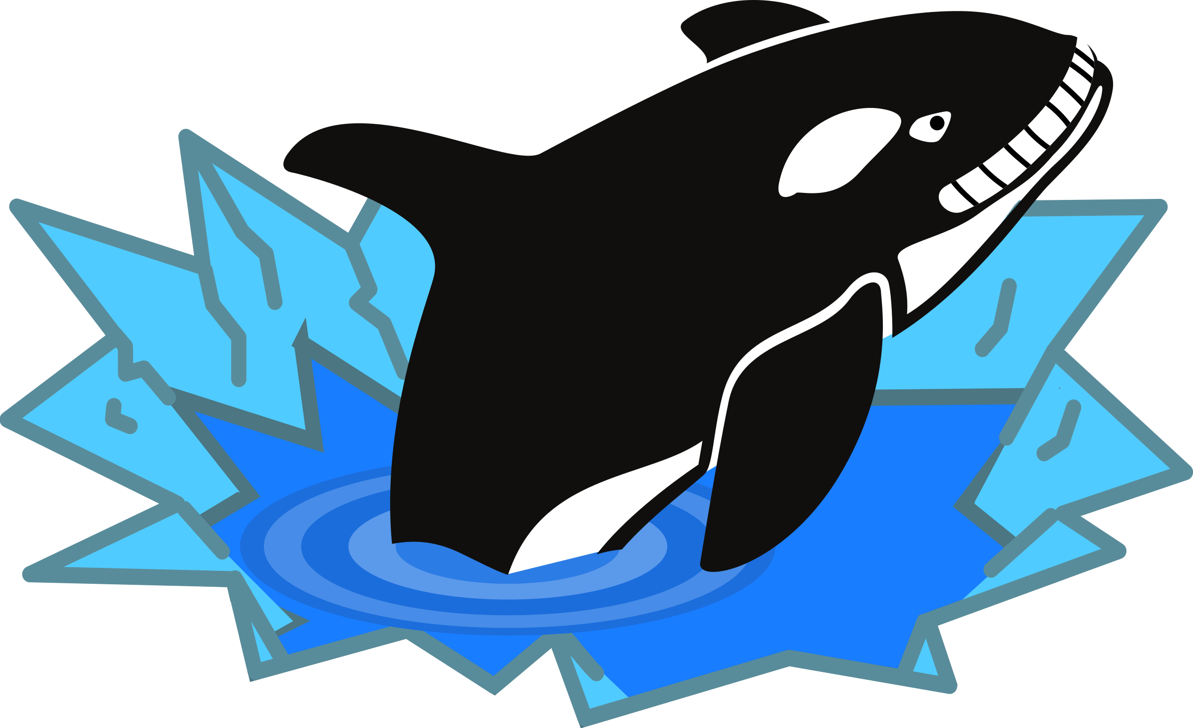 Smiling Orca Cartoon Clipart