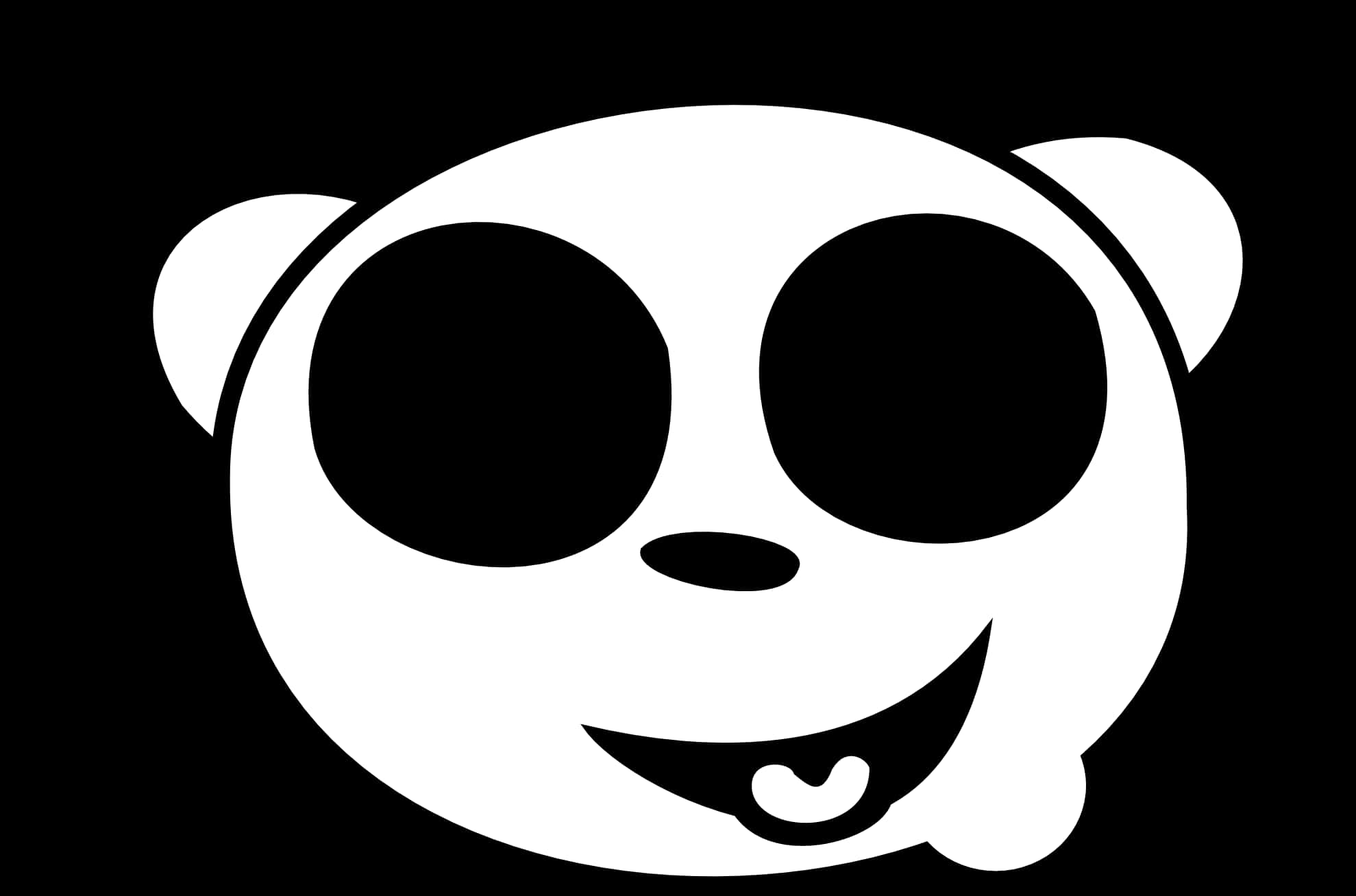 Smiling Panda Graphic PNG with transparent background