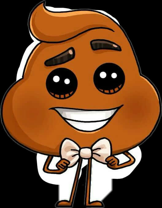 Smiling Poop Emoji With Bowtie