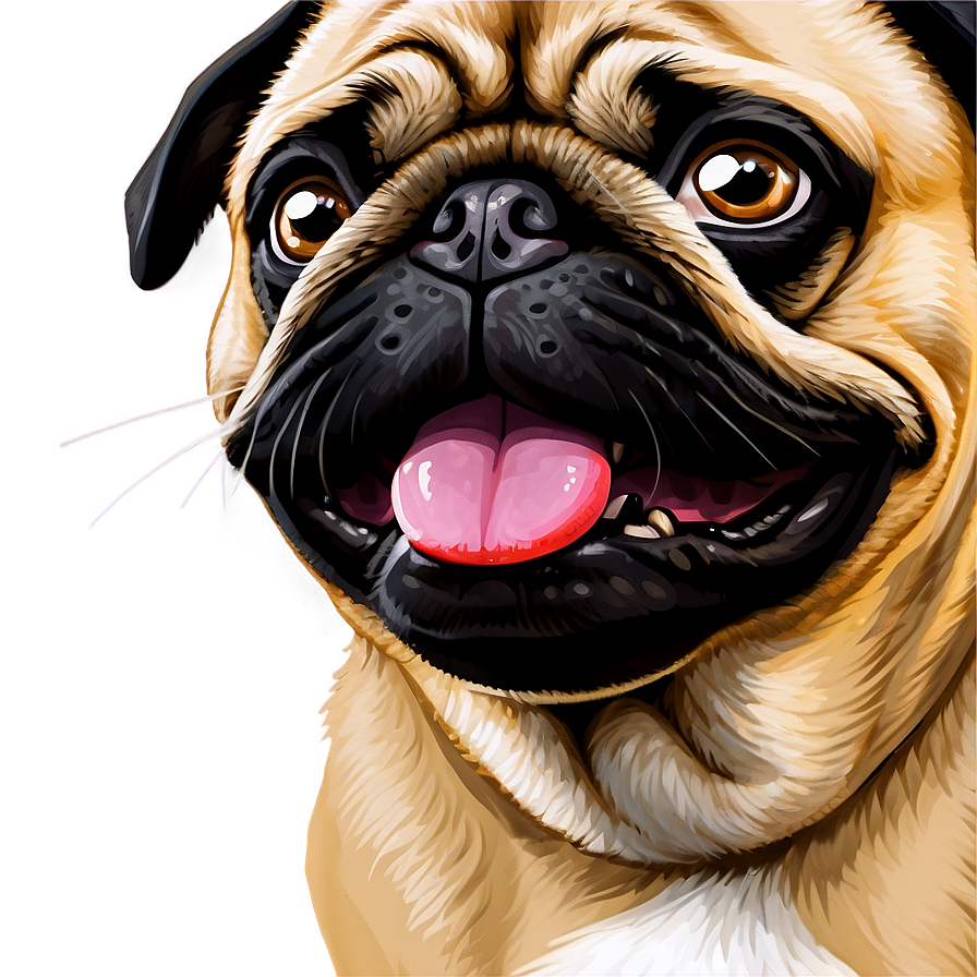 Smiling Pug Face Png Jjt