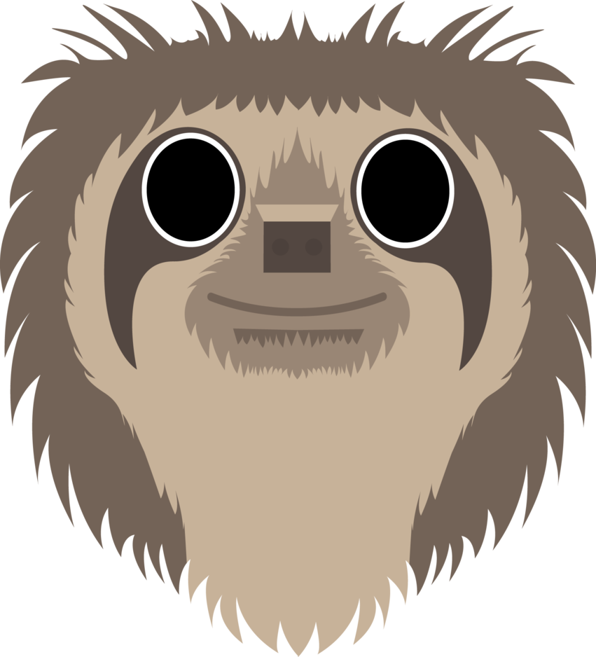 Smiling Sloth Cartoon Graphic