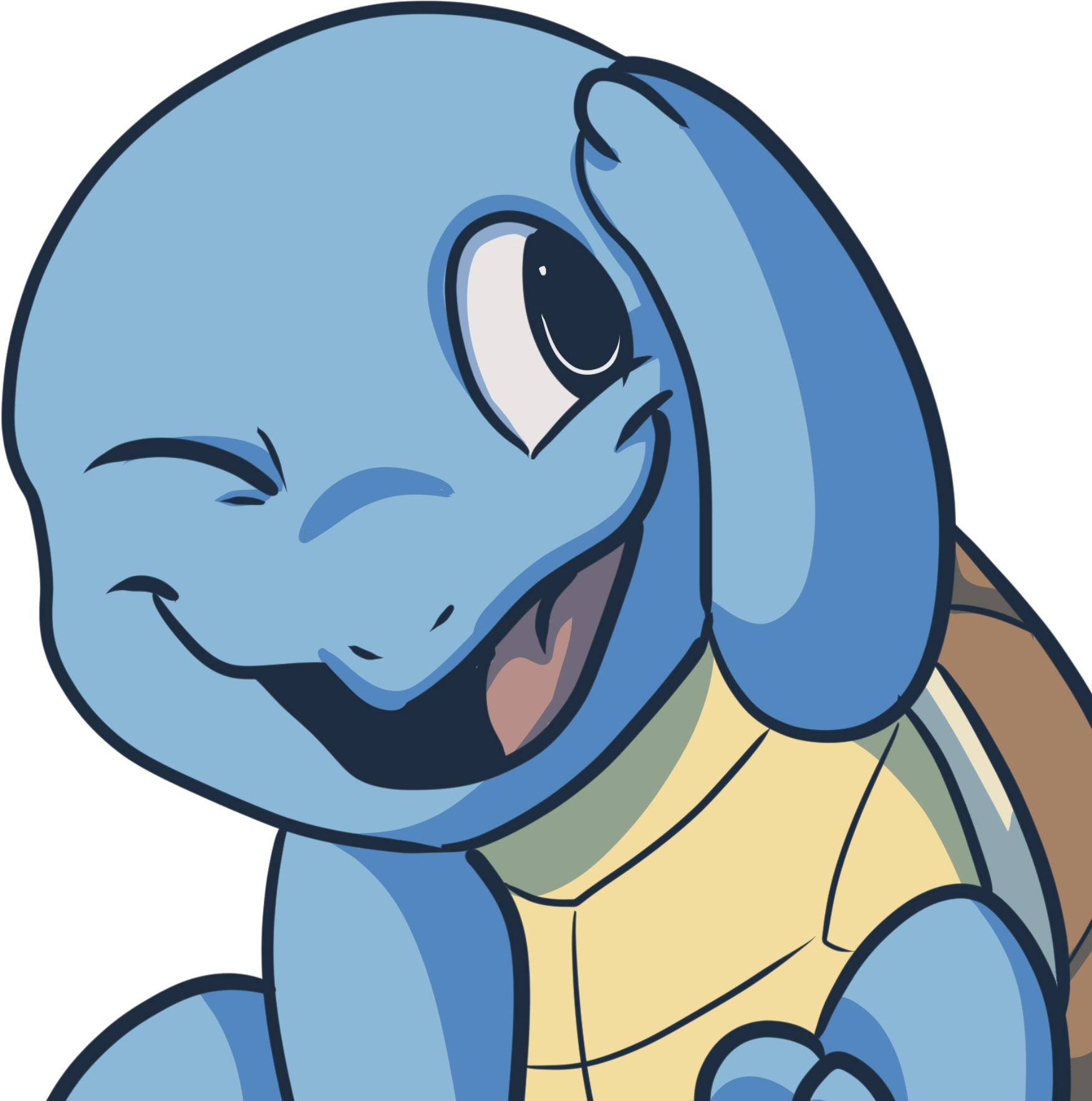 Smiling Squirtle Cartoon Artwork