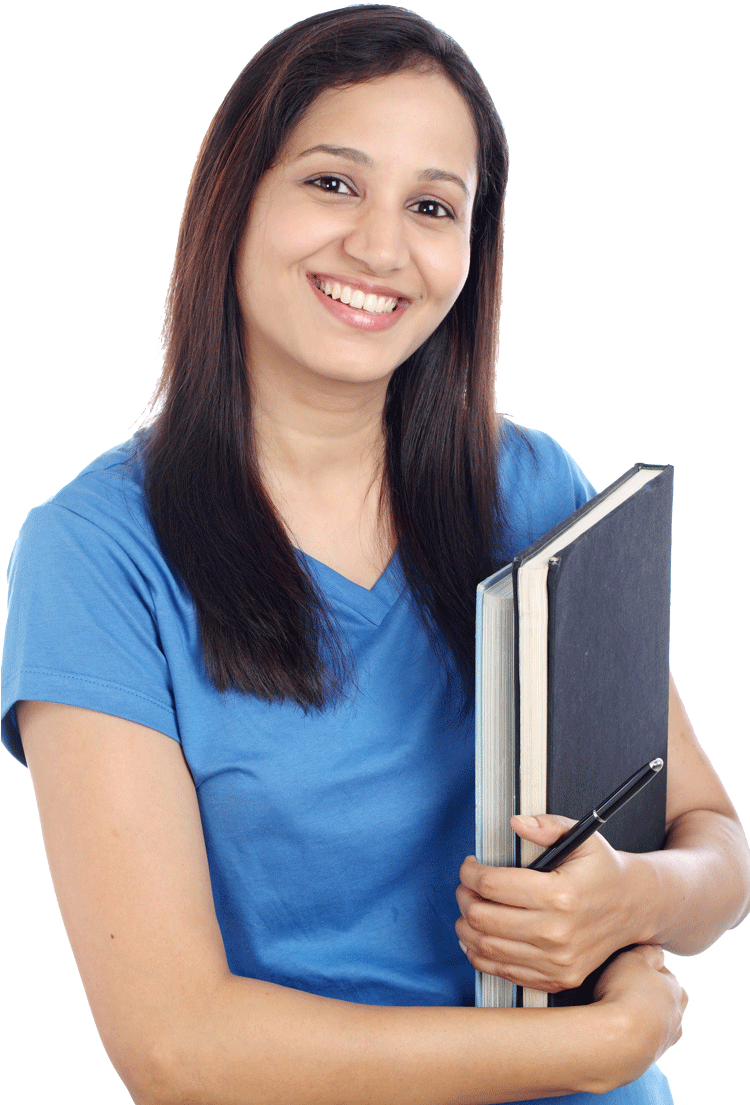 Smiling Student Holding Booksand Pen