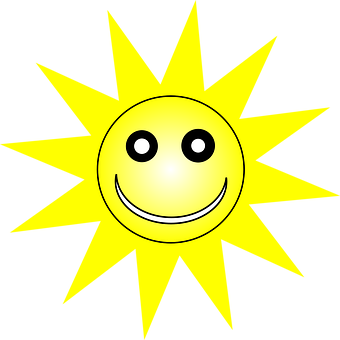 Smiling Sun Cartoon Graphic