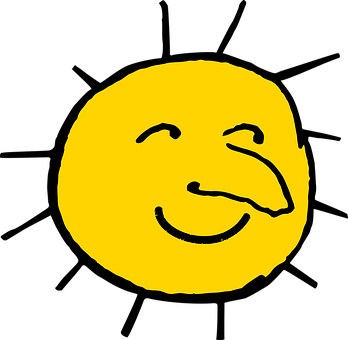 Smiling Sun Cartoon Graphic