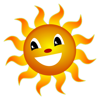 Smiling Sun Cartoon Graphic