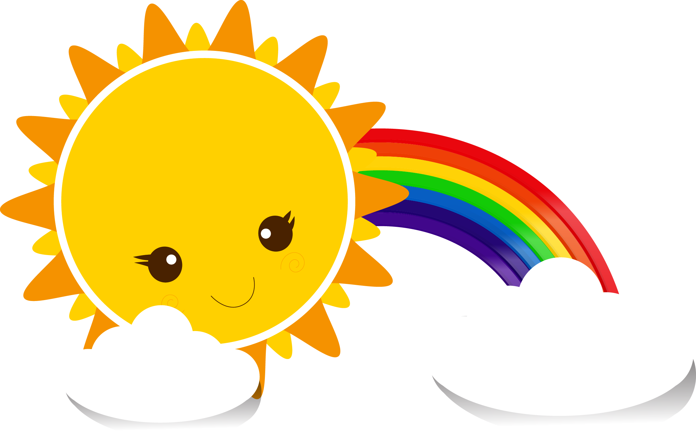 Smiling Sunand Rainbow Clipart