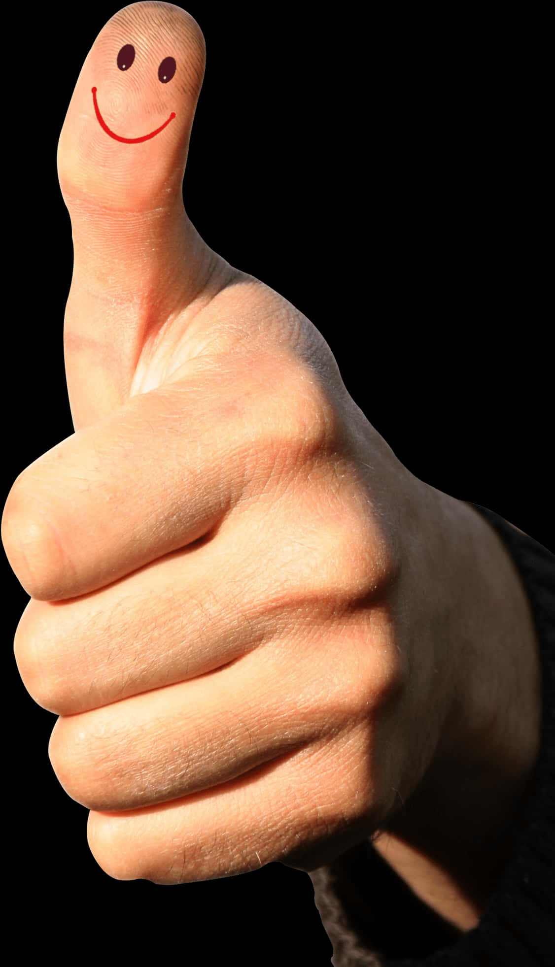 Smiling Thumb Up Gesture PNG with transparent background