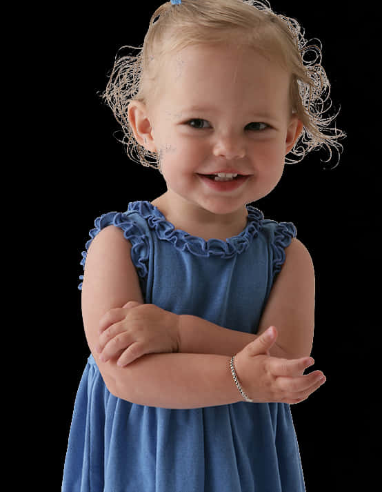 Smiling Toddlerin Blue Dress