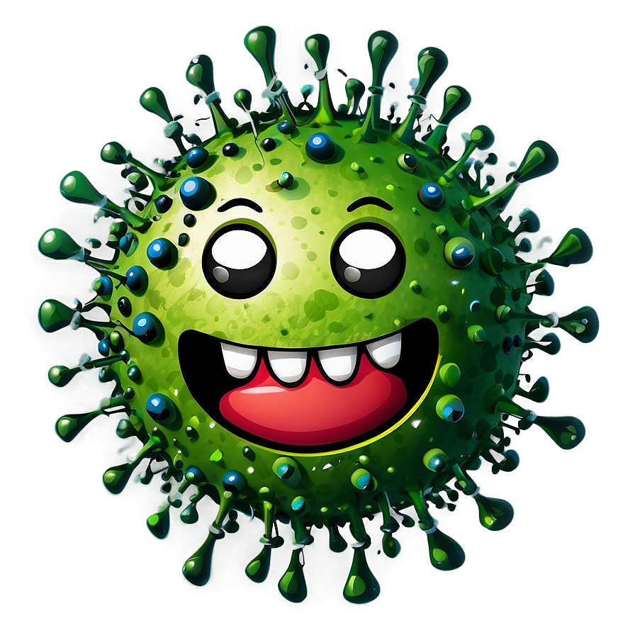 Smiling Virus Cartoon Png Dfi