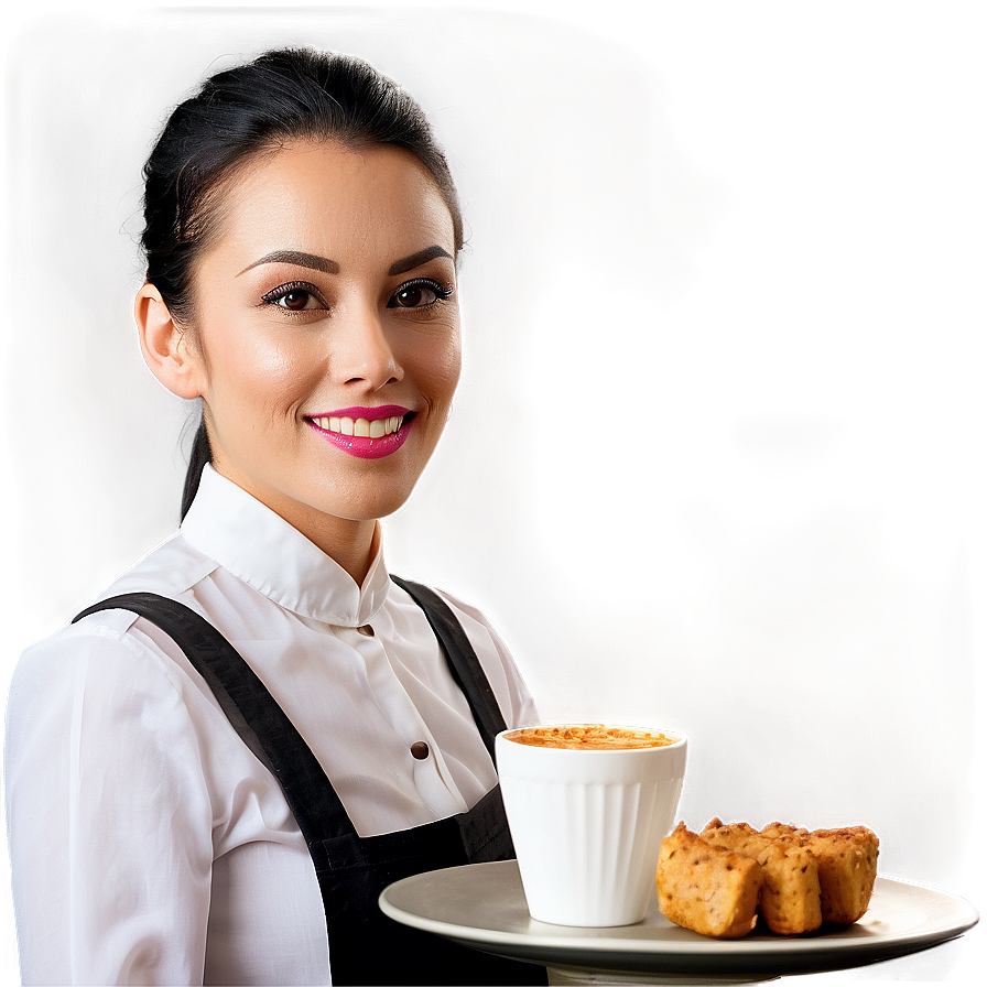 Smiling Waitress Png 06272024