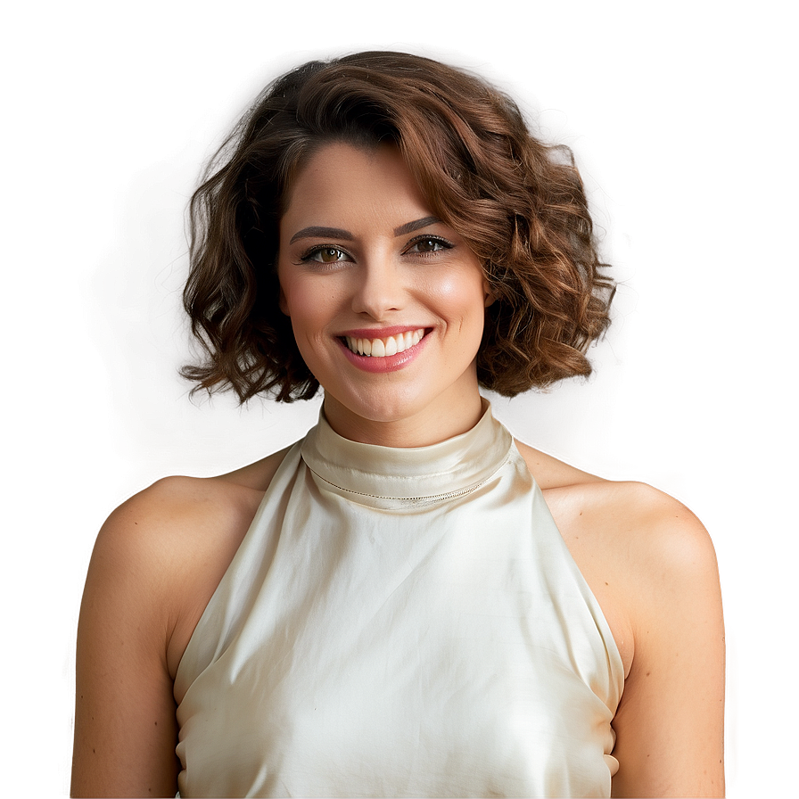 Smiling Woman with Brown Hair PNG 05252024 PNG image with a transparent background, free high-resolution download