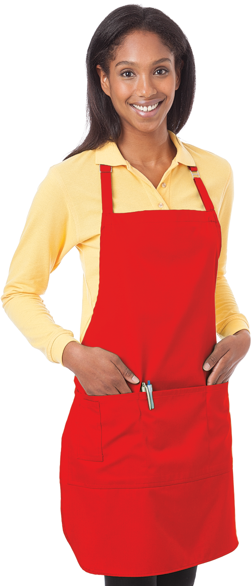 Smiling Womanin Red Apron