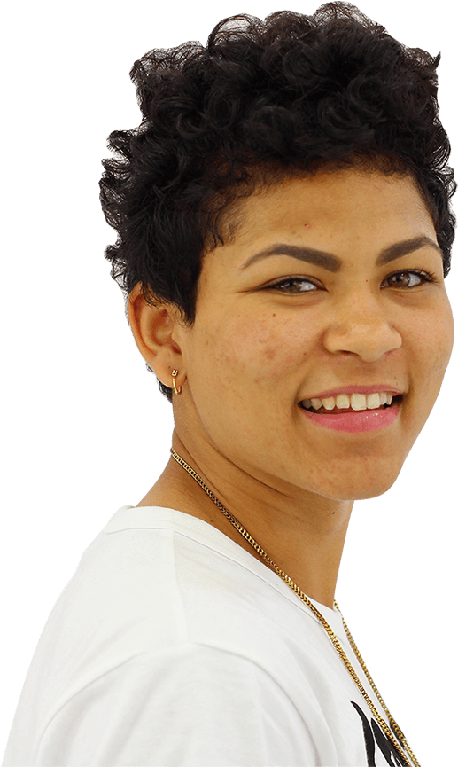Smiling Womanwith Curly Hair PNG image with a transparent background, free high-resolution download