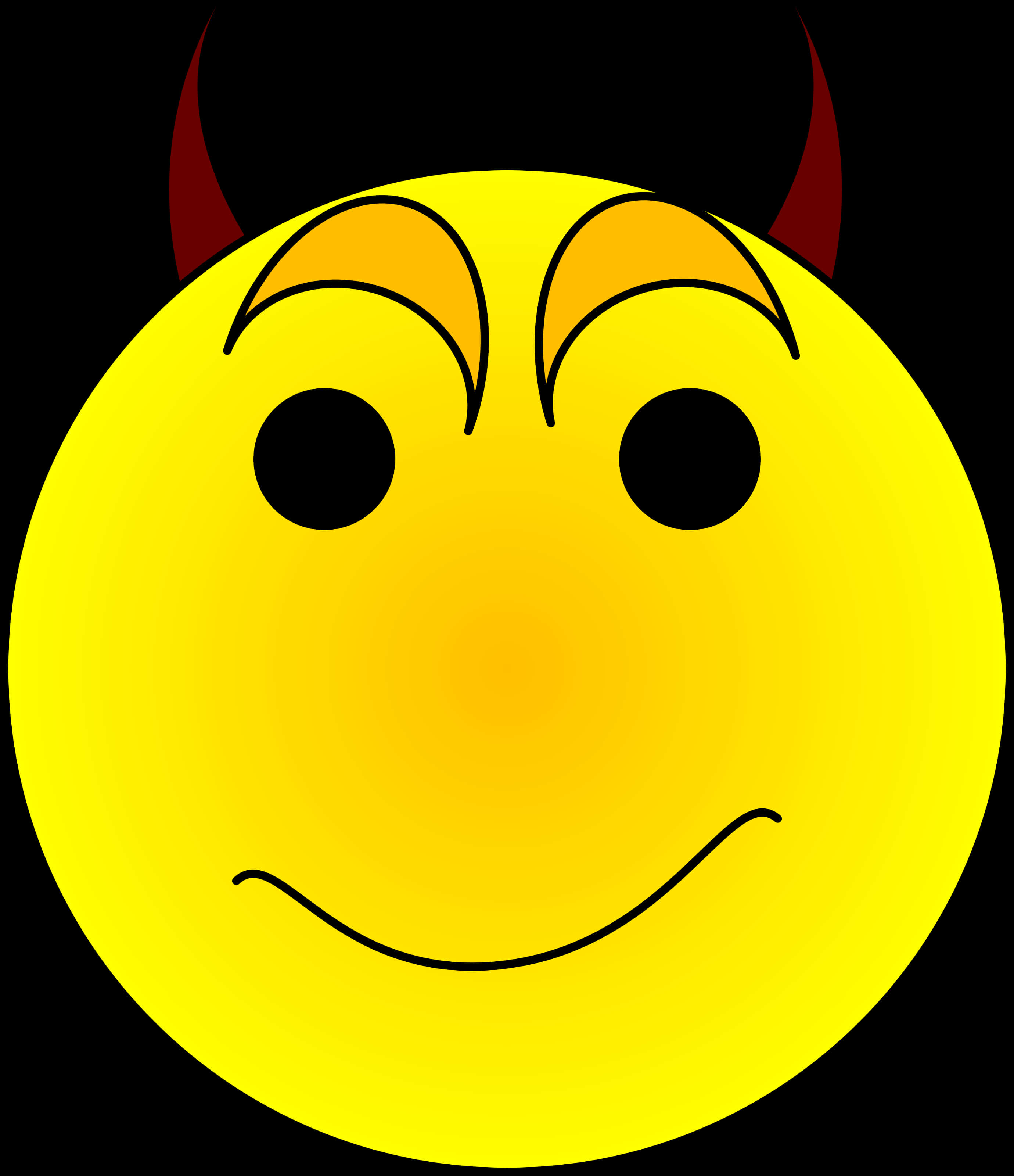 Smiling Yellow Facewith Devil Horns PNG image with a transparent background, free high-resolution download