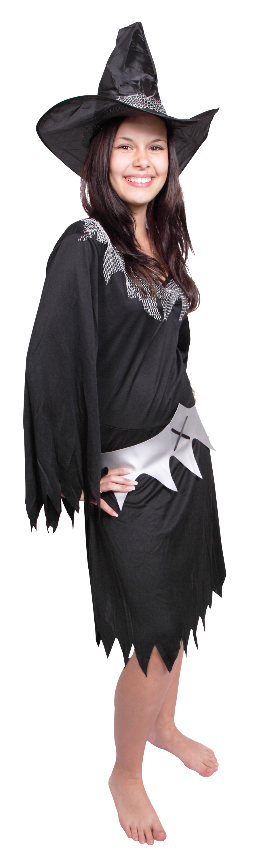 Smiling Young Witch Costume PNG with transparent background