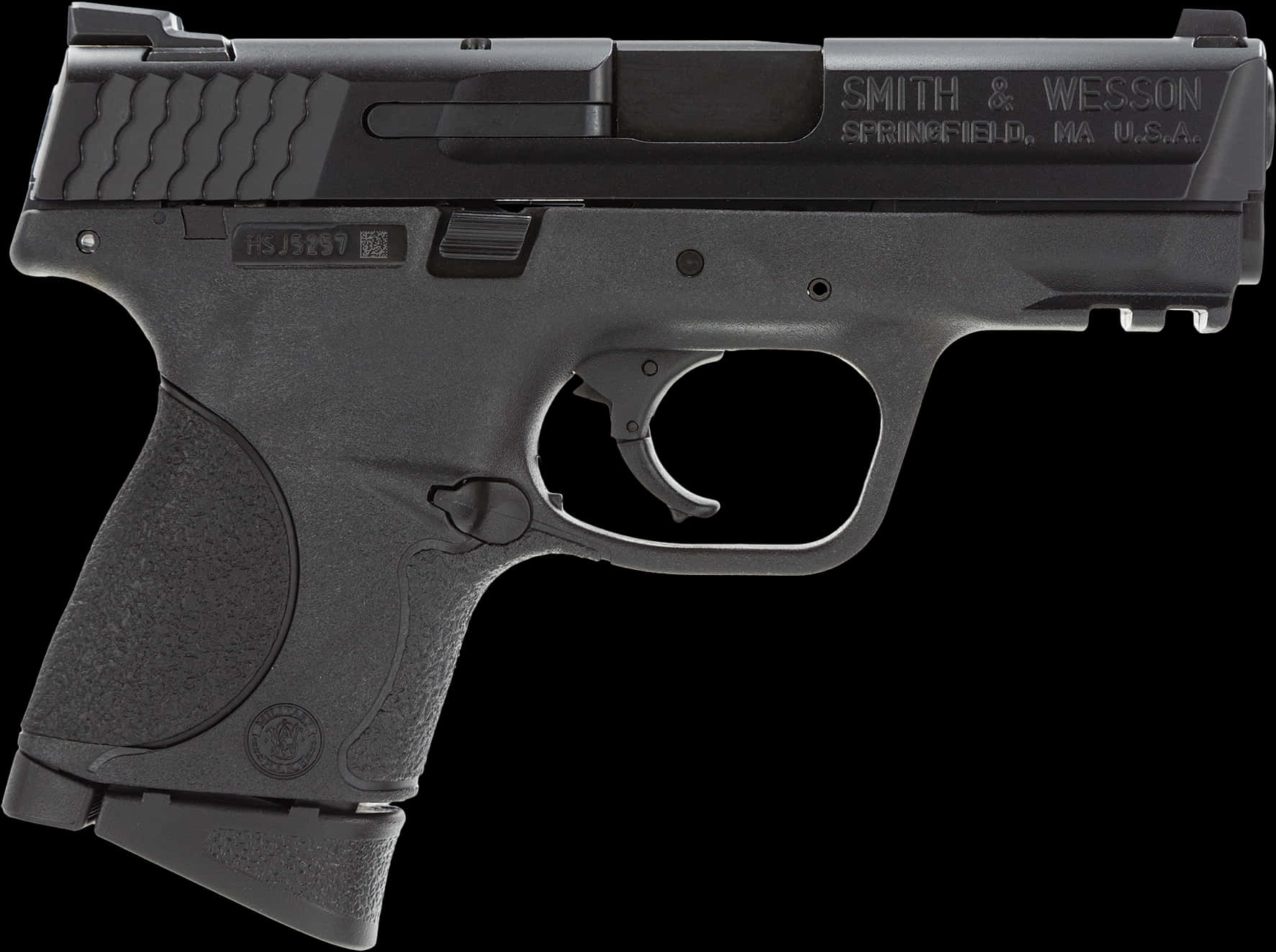 Smith Wesson Handgun Side View PNG with transparent background