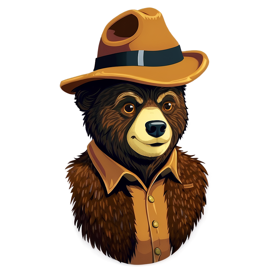 Smokey The Bear Illustration Png Elv56