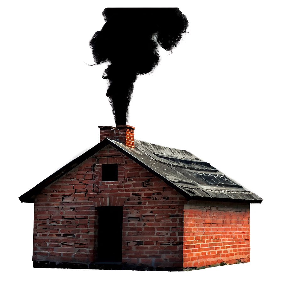 Smoking Chimney House PNG tas PNG with transparent background