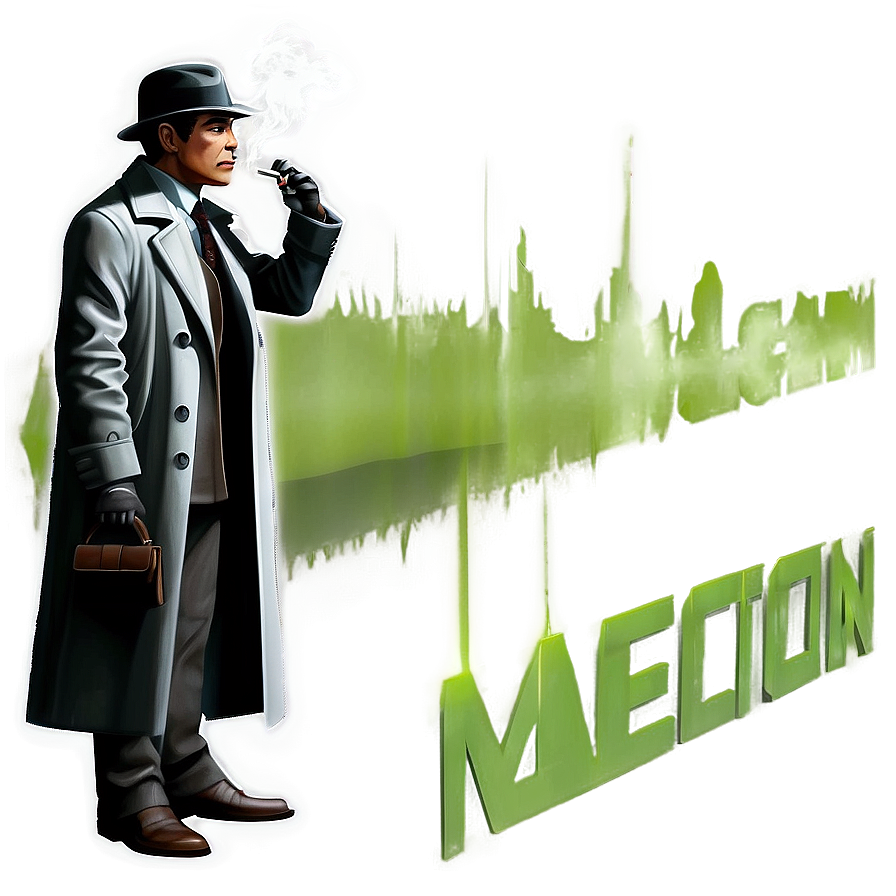 Smoking Detective Character Png Peo