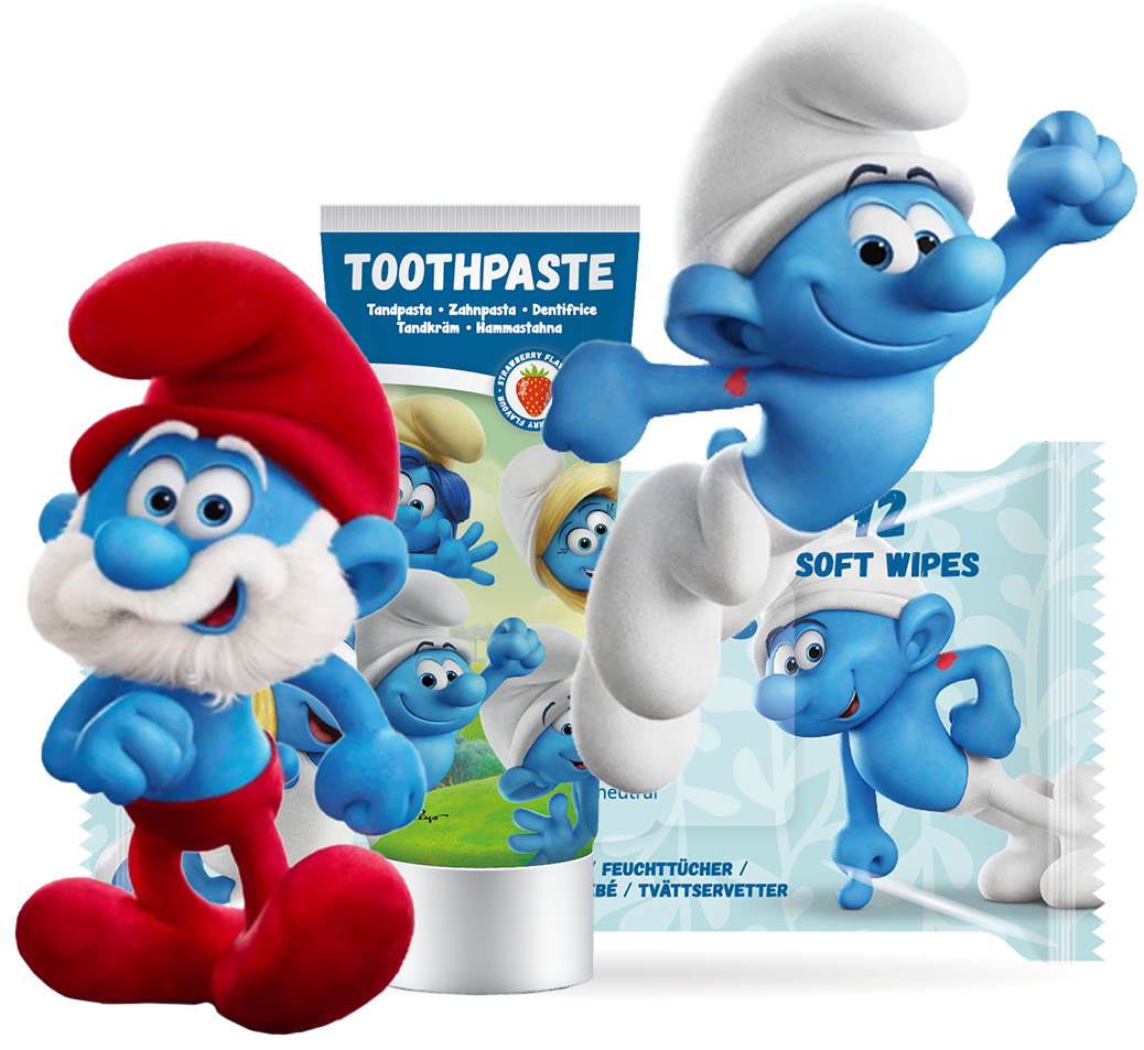 Smurfs Promoting Hygiene Products