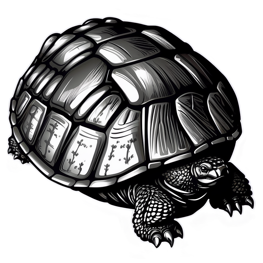 Snapping Turtle In Detailed Line Art Png Kkx62