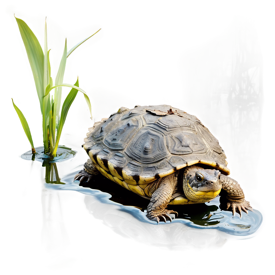 Snapping Turtle In Wetland Environment Png Cep70