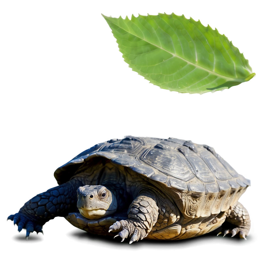 Snapping Turtle Under Leaf Shadow Png Bgy93