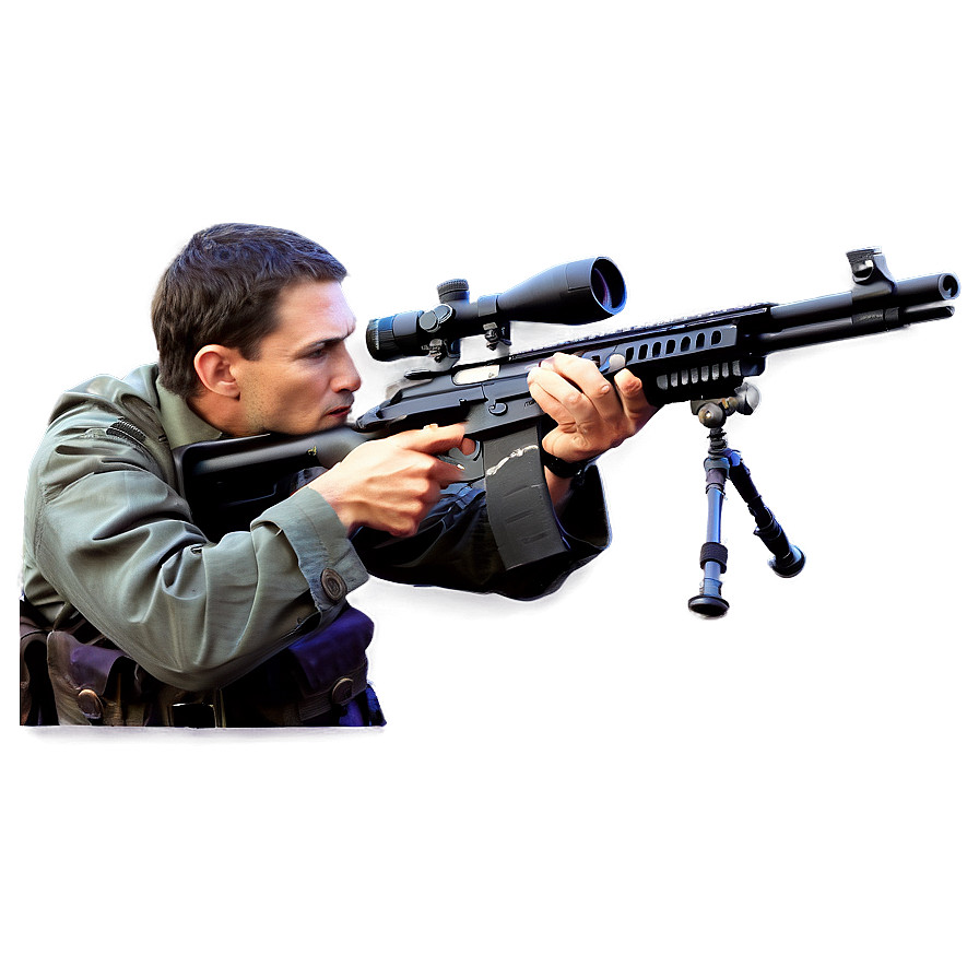 Sniper Rifle In Action Pose Png Ism