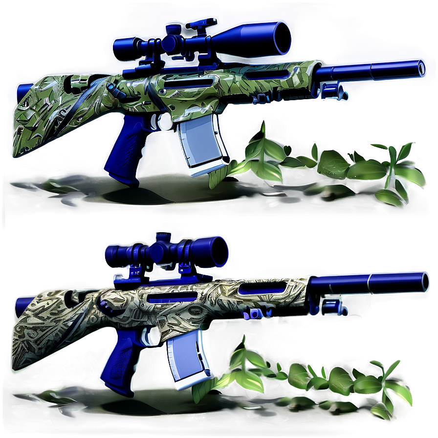 Sniper Rifle With Ghillie Wrap Png Qdn