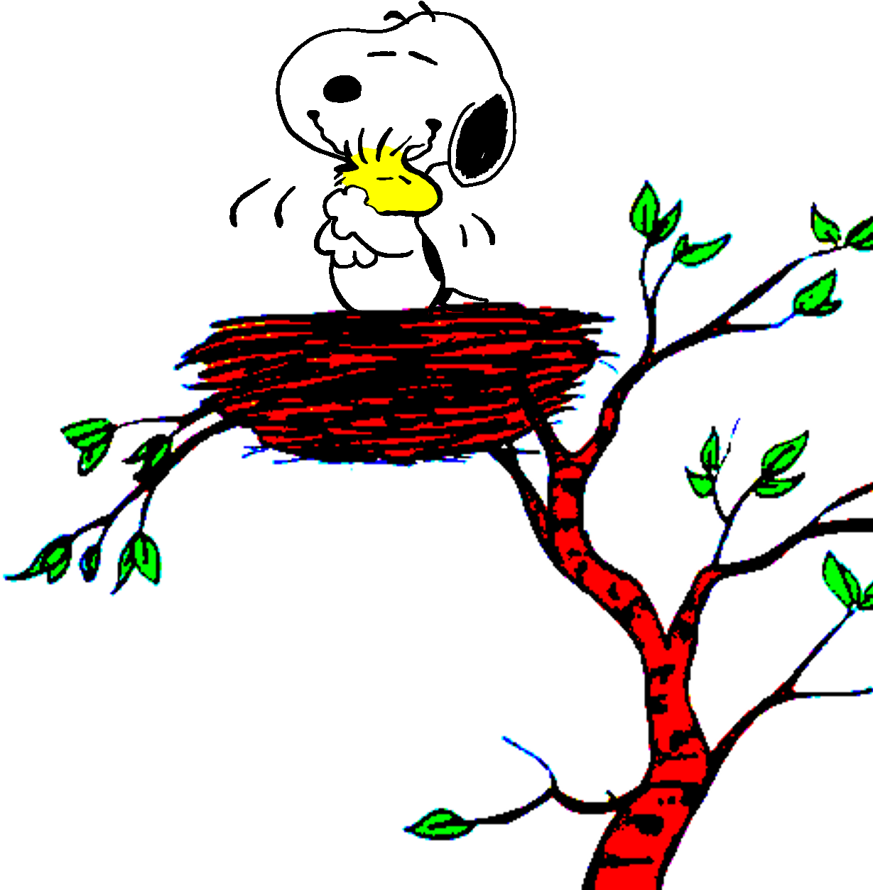 Snoopy Nestingon Tree Branch