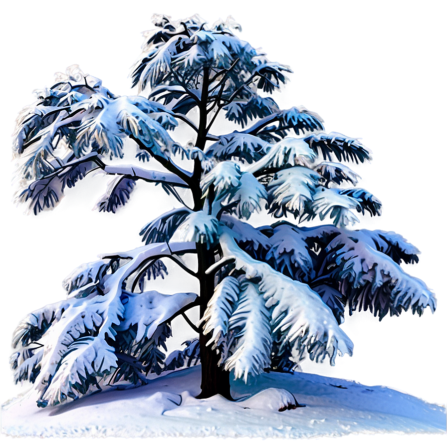 Snow Blanketed Tree Png 40