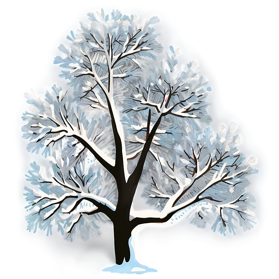 Snow Blanketed Tree Png Hkr3