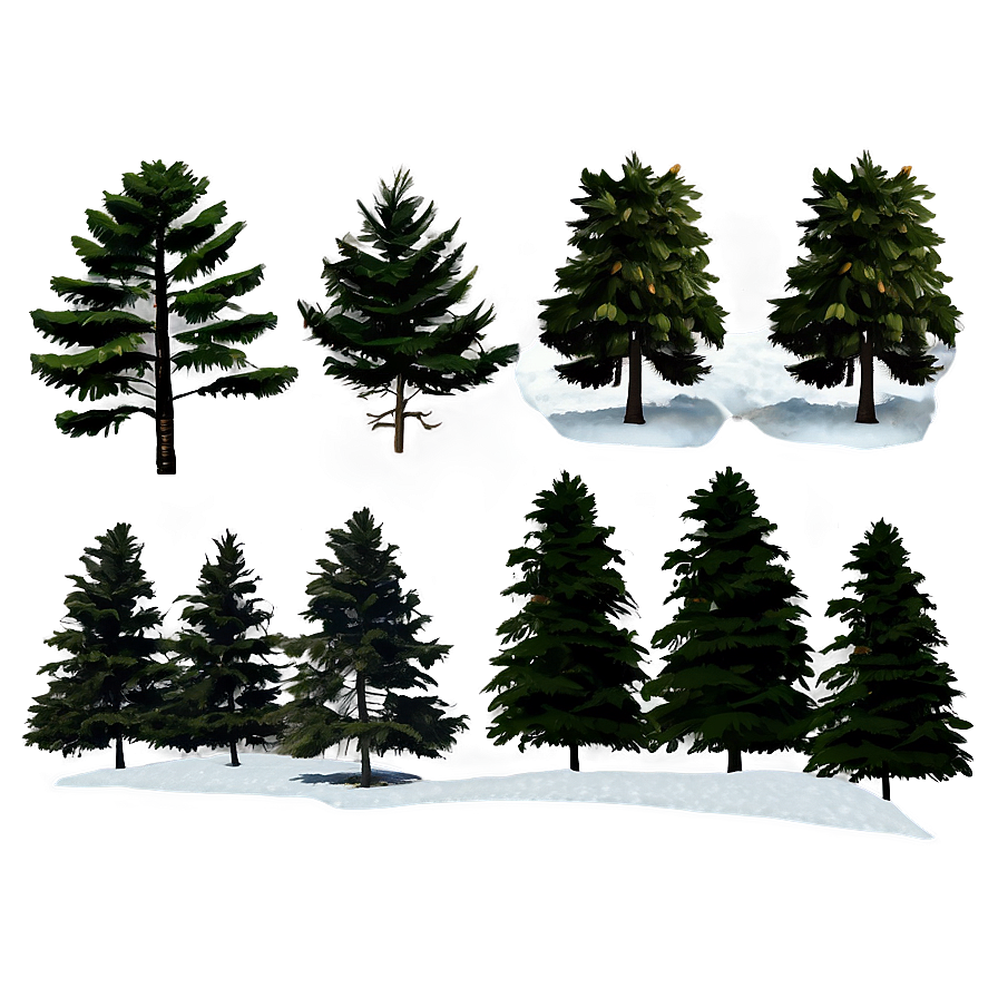 Snow-capped Mountain Trees Png Xnn30