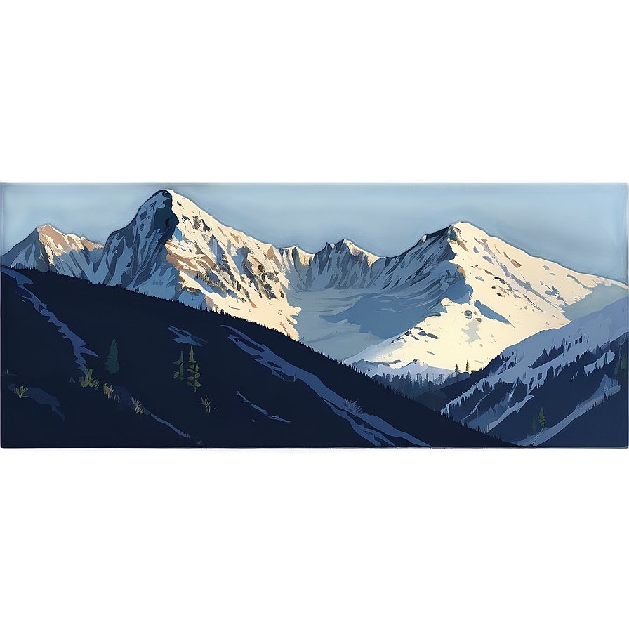 Snow-Capped Peaks Landscape PNG rku PNG with transparent background
