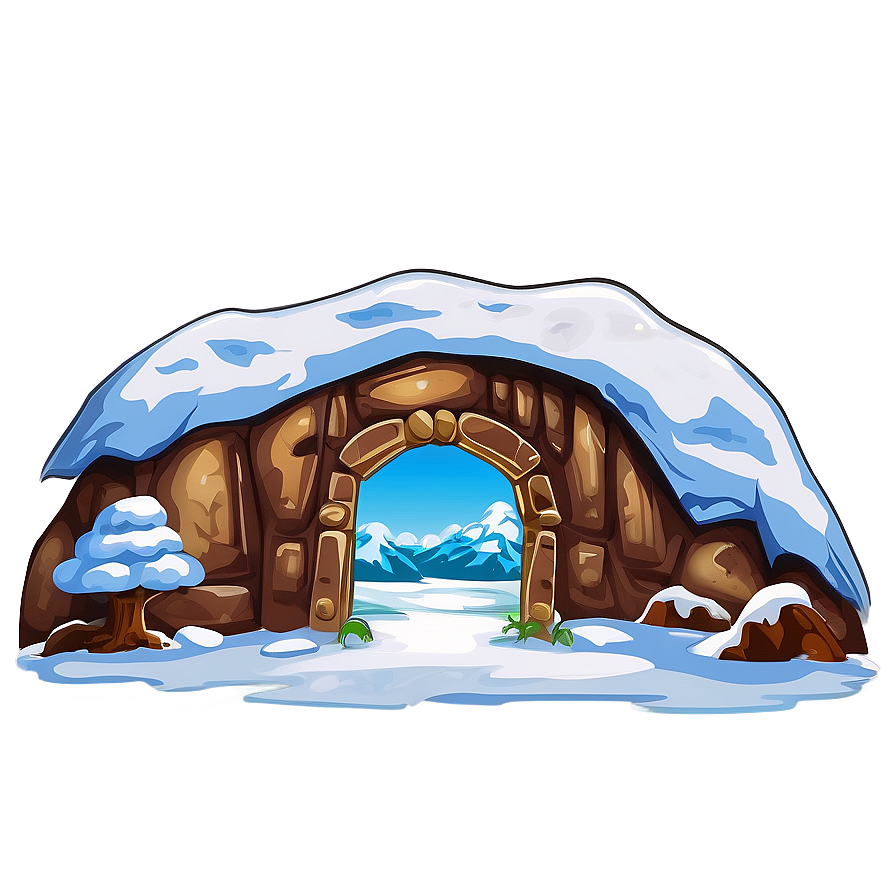 Snow-covered Cave Entrance Png 56