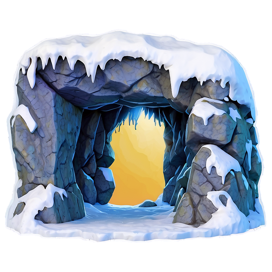 Snow-covered Cave Entrance Png 77