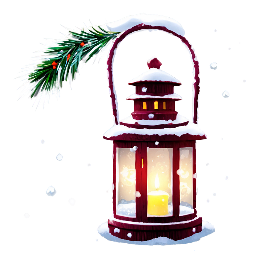 Snow Covered Christmas Lantern Png 06252024