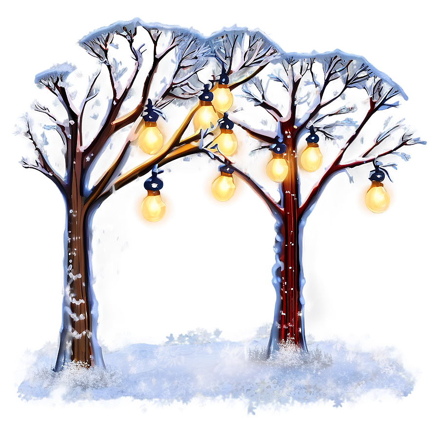 Snow Covered Christmas Lights Png Lkr8