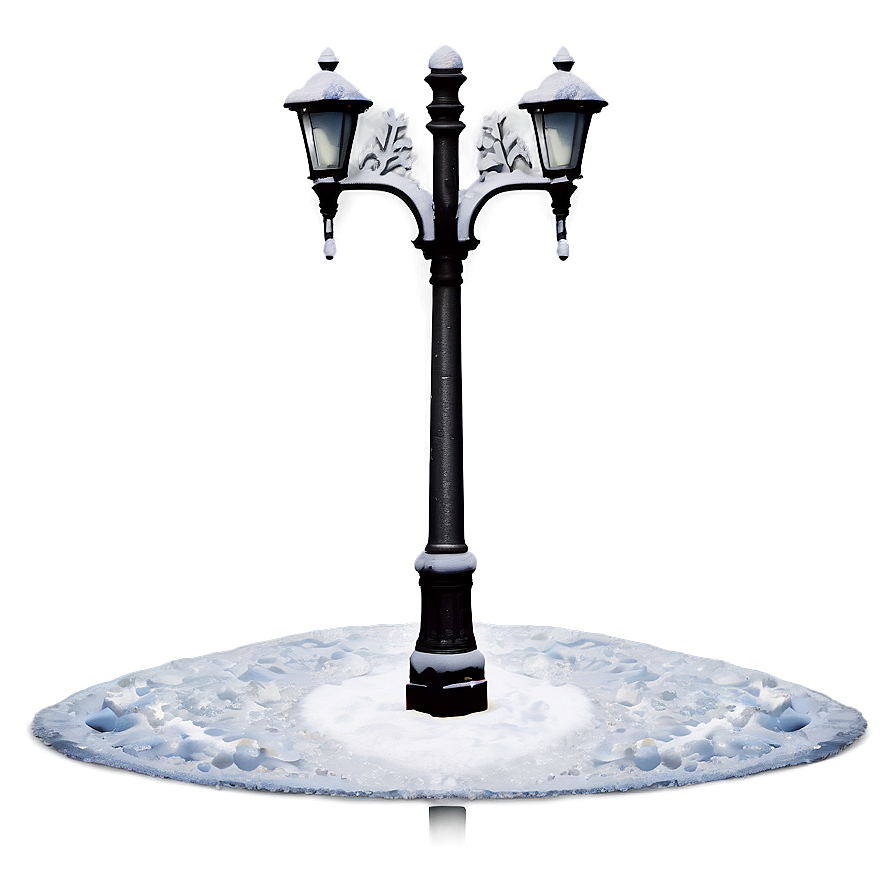 Snow-covered City Lamp Post Png 04292024