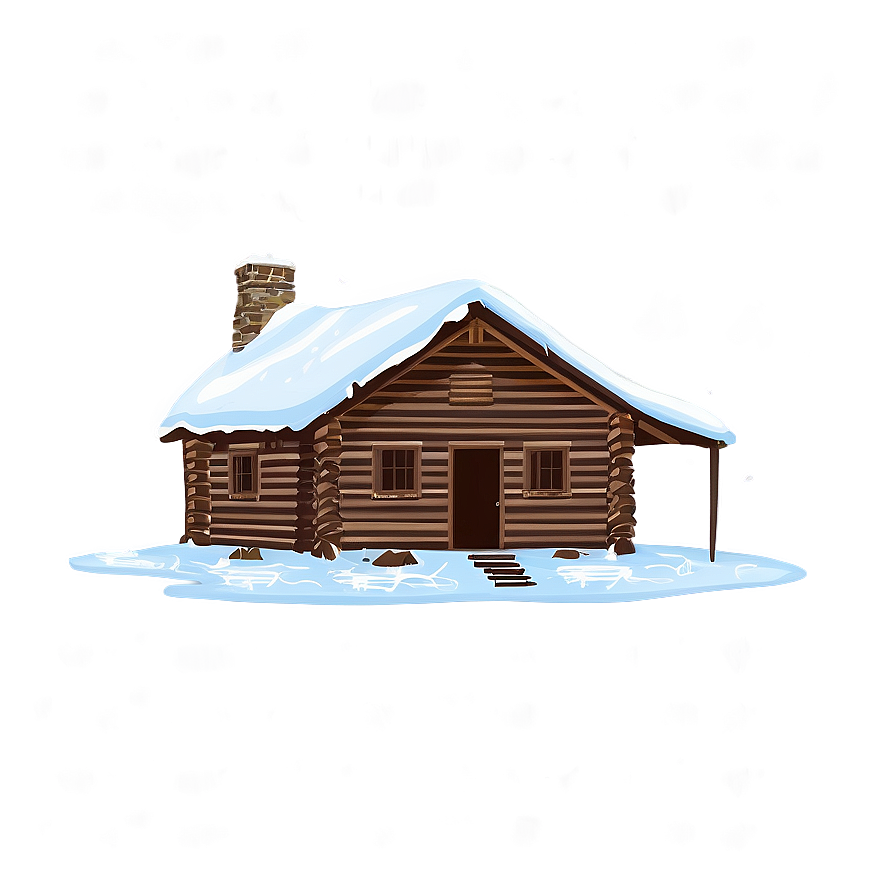 Snow-covered Log Cabin Png 21